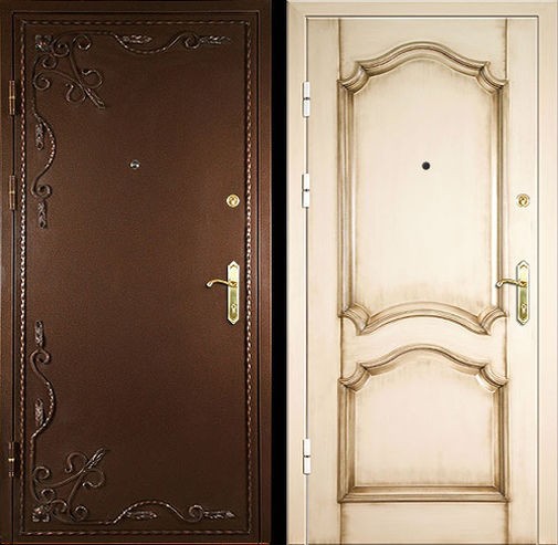 Входная металлическая дверь порошок декор и МДФ СП063